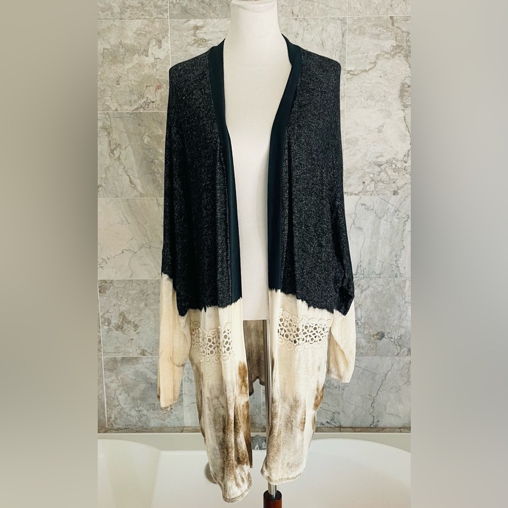 T Party Open Front Crochet Cardigan - Picture 2 of 7